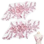 Polyester Sparkle Sequin Flower Clothing Patches