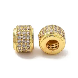 Rack Plating Brass Cubic Zirconia Beads