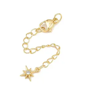 Brass Micro Pave Cubic Zirconia Ends with Chain