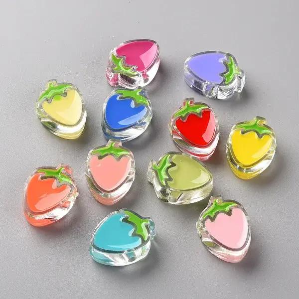 Transparent Enamel Acrylic Beads