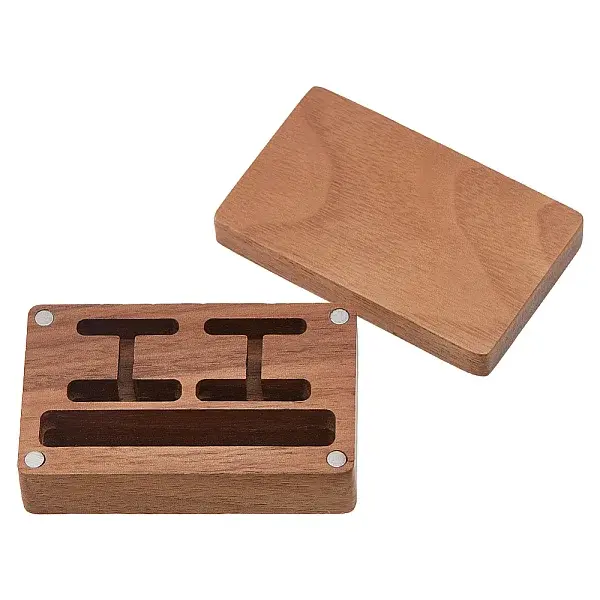 Wood Cuff-link Gift Storage Magnetic Boxes