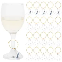 Transparent Acrylic Butterfly Wine Glass Charms