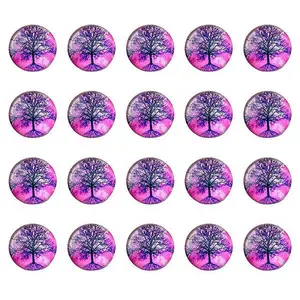 Half Round/Dome Tree Pattern Glass Flatback Cabochons for DIY Projects