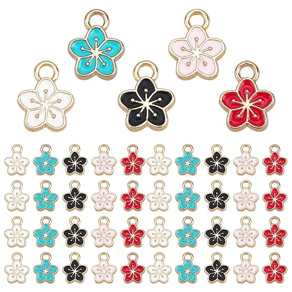 Light Gold Plated Alloy Enamel Charms