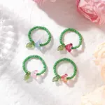 Glass Beads with Acrylic Charms Finger Rings