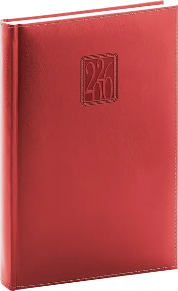 NOTIQUE Denní diář Panama 2026, červený, 15 x 21 cm