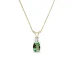 Náhrdelník se zeleným turmalínem a briliantem ve zlatě KLENOTA