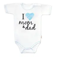 Baby Nellys Body krátký rukáv  I love mom & dad, kluk vel.  80