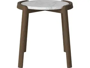 Konferenční stolek Mix Ø46 cm, více variant - Bolia Varianta: Grey/white marble | Dark oiled oak, Solid | v. 48 cm
