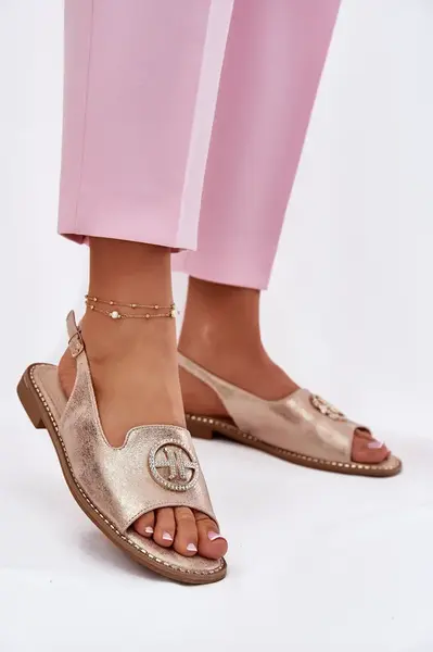 S. BARSKI Dámske Sandále Na Nízkom Opätku S Dekoráciou S.Barski