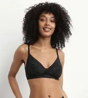 DIM DAILY DENTELLE WIREFREE SOFT CUP BRA - Dámska podprsenka bez kostíc - čierna