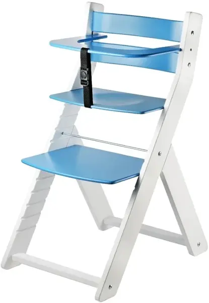 WOOD PARTNER Rostoucí dřevěná ergonomická židle LUCA bílá/ modrá