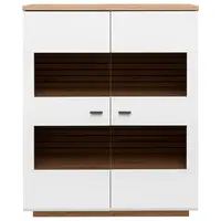 Stylife VYSOKÁ KOMODA, bílá, dub artisan, 110/137/40 cm