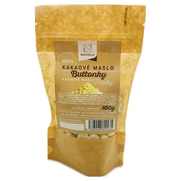 NAJTELO Kakaové máslo knoflíčky pecky 100 g