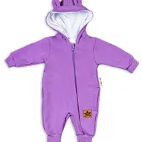 Baby Nellys Teplákový overal s kapucí Teddy - fialový, vel. 62