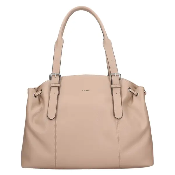 Elegantná dámska kožená kabelka Katana Karens - béžová