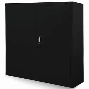 Kovová skrinka Beata 90 cm – čierna, dvojdverová