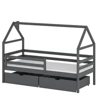 Posteľ Domček Aron 90x200 grafitová