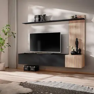 Obývacia stena Solo Zhj Sl Čierna/Hickory Jackson