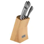Sada  5 nožů. nerez/ dřevěný blok stříbrná