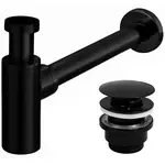 Umývadlový sifón klik-klak univerzálny Rea čierny matný