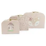 Bieco - Súprava troch kartónových kufríkov - jelenček Ella - dreamy flowers