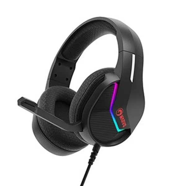Marvo H8618, sluchátka s mikrofonem, ovládání hlasitosti, černá, 2.0, USB