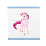 Dětská komoda Babydreams modrá - Jednorožec