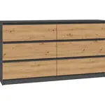 Komoda 140 cm 6S M6 Malwa antracit/artisan