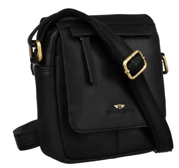 Pánská kožená crossbody taška černá - Peterson Maxin