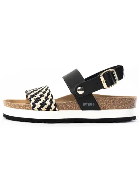 Bayton Sandále 'Almeria'  nebielená / hnedá / čierna / biela