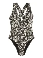 LAURA ASHLEY Jednodielne plavky  čierna / biela