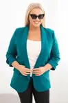 Kesi Włoski Dámská sako Plus Size bez zapínání s podšívkou XL/2XL mořská