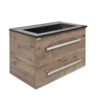 Kúpeľňová skrinka s umývadlom SAT Cube Way 80x53x46 cm dub wellington mat CUBE46802DWMODC