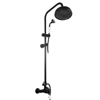 Sprchový systém RAV SLEZÁK Labe so sprchovacím setom čierna mat/biela L581.5/7CMAT