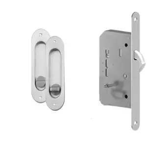 Hák. zámek + Úchyt pro pos.dveře ,chrom, HAKWCMUSLEBASIC