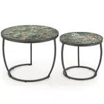 Konferenčný stolík Ines zielony mramor/biela