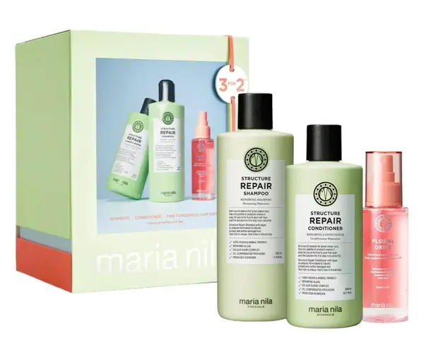 Dárková sada pro výživu suchých a poškozených vlasů Maria Nila Structure Repair Holiday Box + dárek zdarma