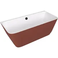 Polysan Skylla voľne stojaca vaňa 169x75 cm liaty mramor ľavá aj pravá biela/hnedá bílá/hnědá 72430.72