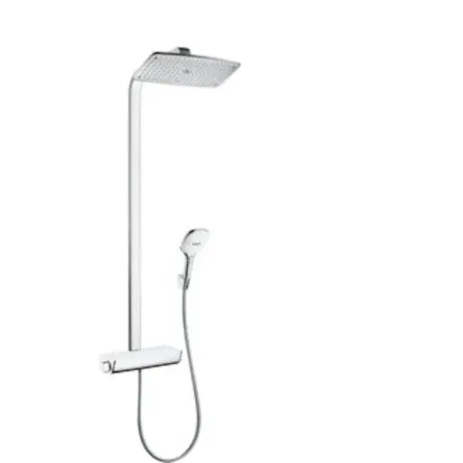 Hansgrohe Raindance E sprchový systém na stěnu s termostatickou batériou biela/chróm 27286400