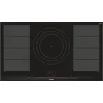 Indukčná varná doska Siemens 90 cm čierna, inštalácia na pracovnú dosku s rámčekom EX975LVV1E