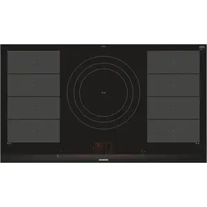 Indukčná varná doska Siemens 90 cm čierna, inštalácia na pracovnú dosku s rámčekom EX975LVV1E