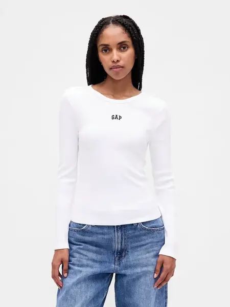 GAP Žebrované tričko s logem - Dámské