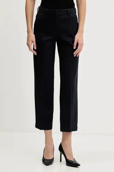 Kalhoty Sisley dámské, fialová barva, high waist, 4K2ZLF03V