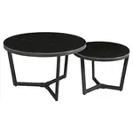 MID.YOU KONFERENČNÍ STOLEK, černá, kov, kámen, 68,5/68,5/43 cm