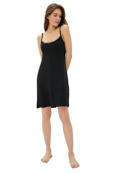 Dámská noční bambusová košilka VICTORIA M Černá