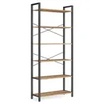 Boxxx REGÁL, černá, barvy vlašských ořechů, ocel, 80/186/30 cm