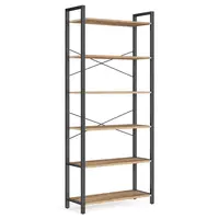 Boxxx REGÁL, černá, barvy vlašských ořechů, ocel, 80/186/30 cm