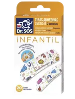 DR. SOS Infantil prúžky mix vodeodolné 20 ks