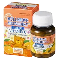 DR.MULLER Müllerove medvedíky® cmúľacie tablety s príchuťou mandarínky a vitamínom C 45 ks